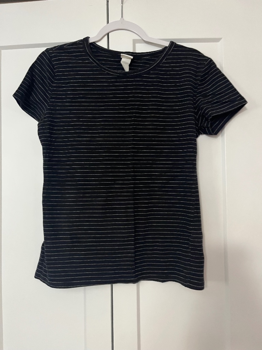H&M Womens Black Striped Tshirt